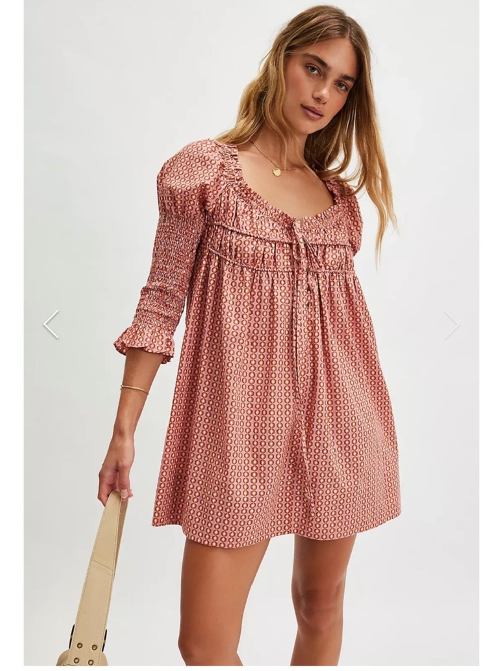 Free People Star Dip Mini Dress - Glass Roses Combo
